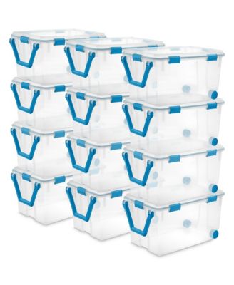 Контейнер для хранения Sterilite 120-Qt Clear Plastic Wheeled с крышкой, 12 шт