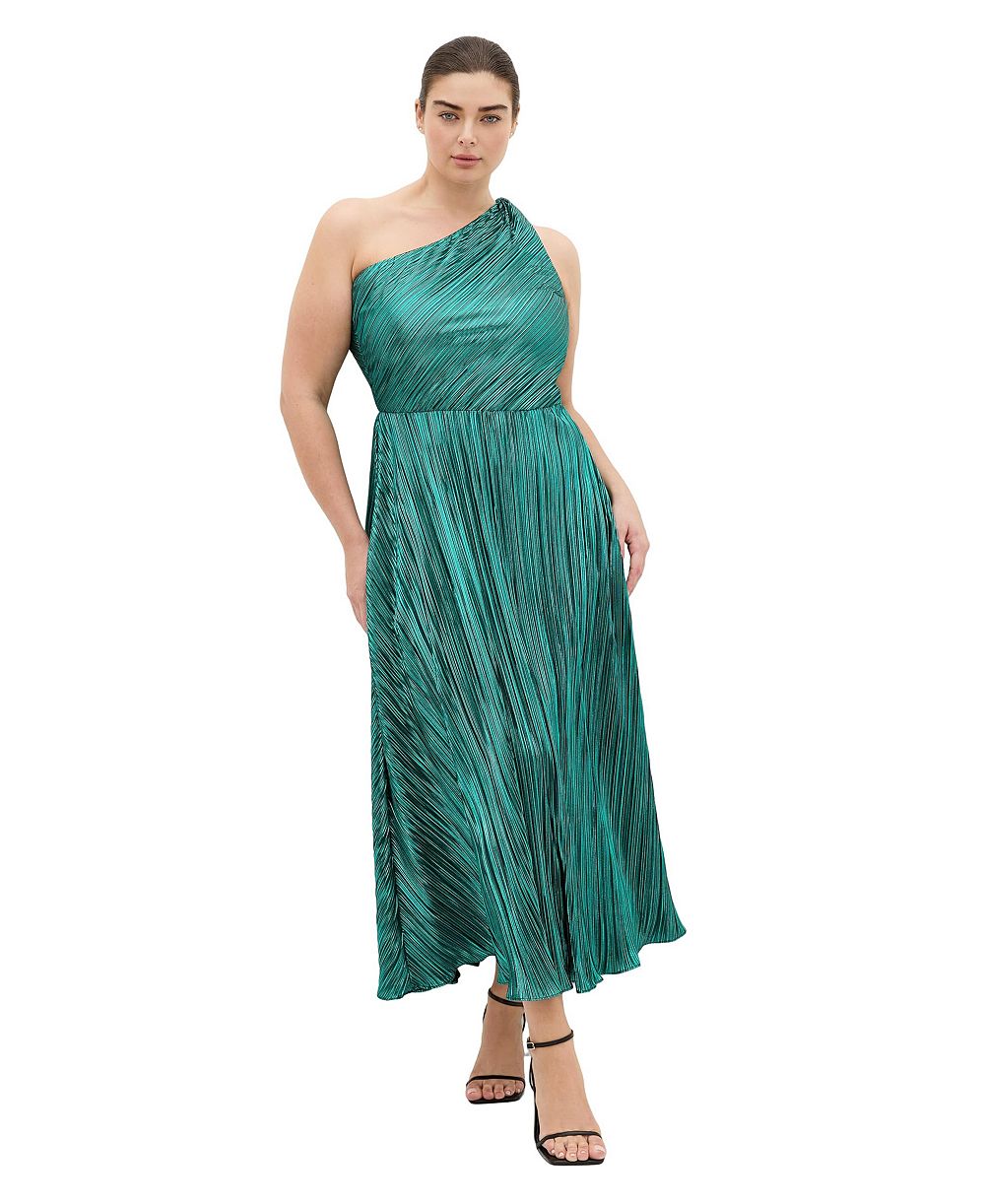 CITY CHIC Women's Kamila One Shoulder Metallic Dress