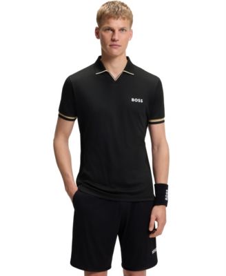 Мужская рубашка-поло BOSS Slim-Fit с фирменной полоской