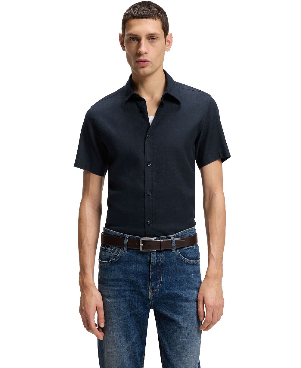 Мужская рубашка BOSS by Hugo Boss Stretch Linen Slim-Fit