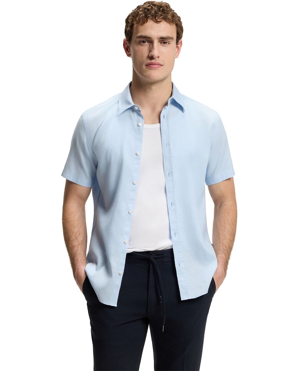BOSS by Hugo Boss Мужская рубашка Slim-Fit из льна с добавлением эластана