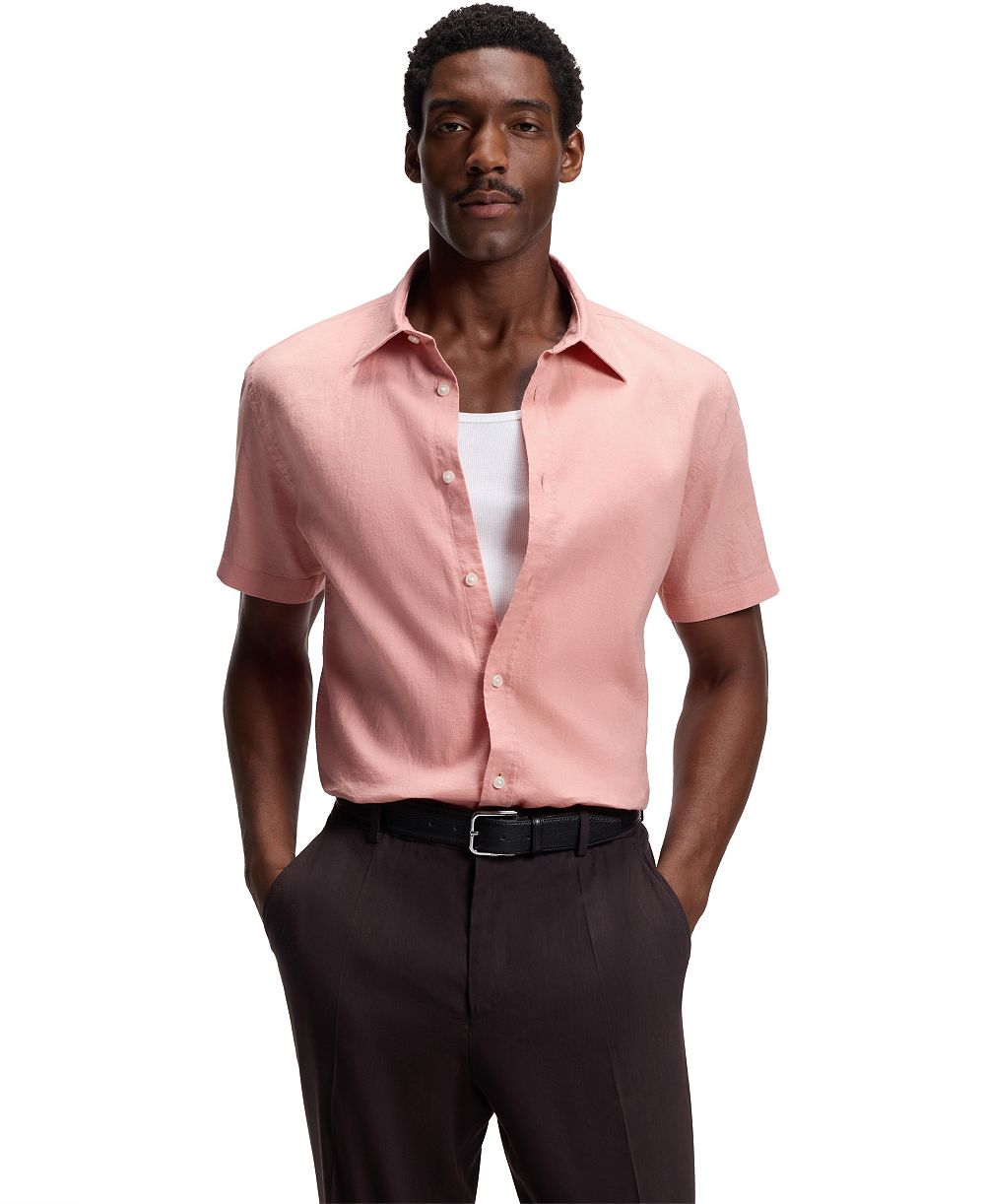 Мужская рубашка BOSS by Hugo Boss Stretch Linen Slim-Fit