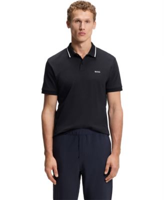 Мужская приталенная поло-рубашка Hugo Boss из интерлока