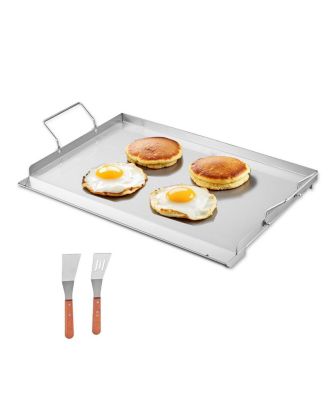 COZITO Stainless Steel Griddle, 23 x 16 inches Flat Top Gas Grill Plate with Handles