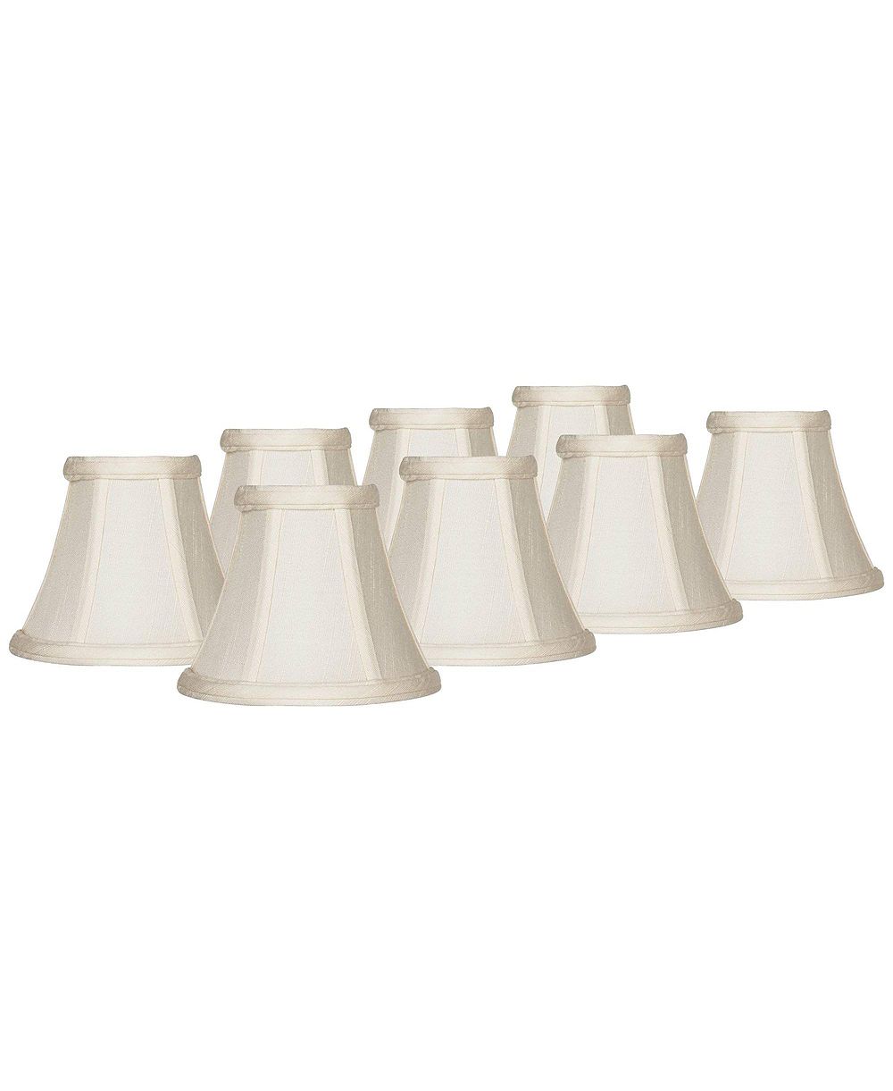 Springcrest Set of 8 Hardback Bell Lamp Shades Evaline Cream Small 3" Top x 6" Bottom x 5" High Candelabra Clip-On Fitting