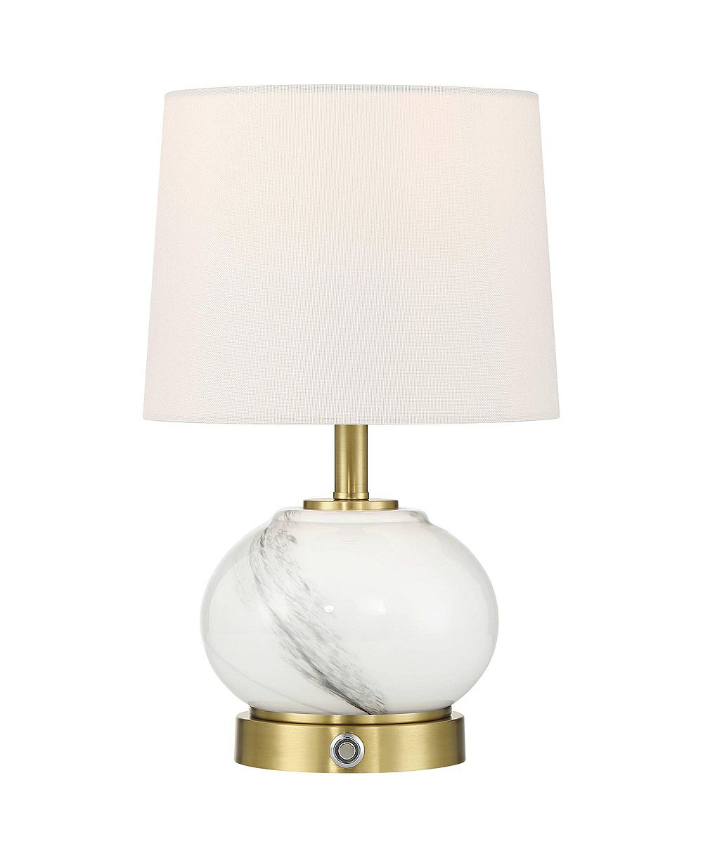 Possini Euro Design Possini Euro Liana 14 3/4"H Gray White Glass Battery Power Accent Lamp