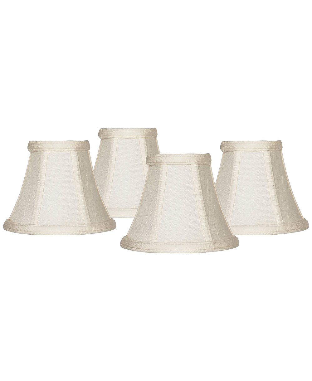 Springcrest Imperial Shade Set of 4 Hardback Bell Lamp Shades Evaline Small 3" Top x 6" Bottom x 5" High Candelabra Clip-On Fitting