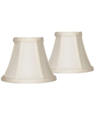 Imperial Shade Set of 2 Bell Lamp Shades Cream Small 3" Top x 6" Bottom x 5" High Candelabra Clip-On Fitting