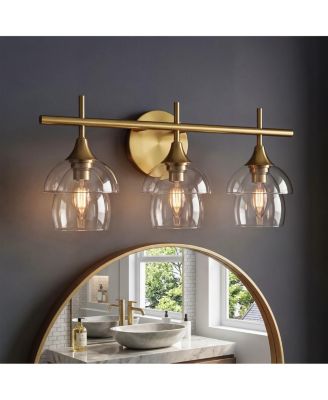 Tribesigns 3-Light Bathroom Vanity Light, Modern Wall Sconce with Clear Glass Shades
