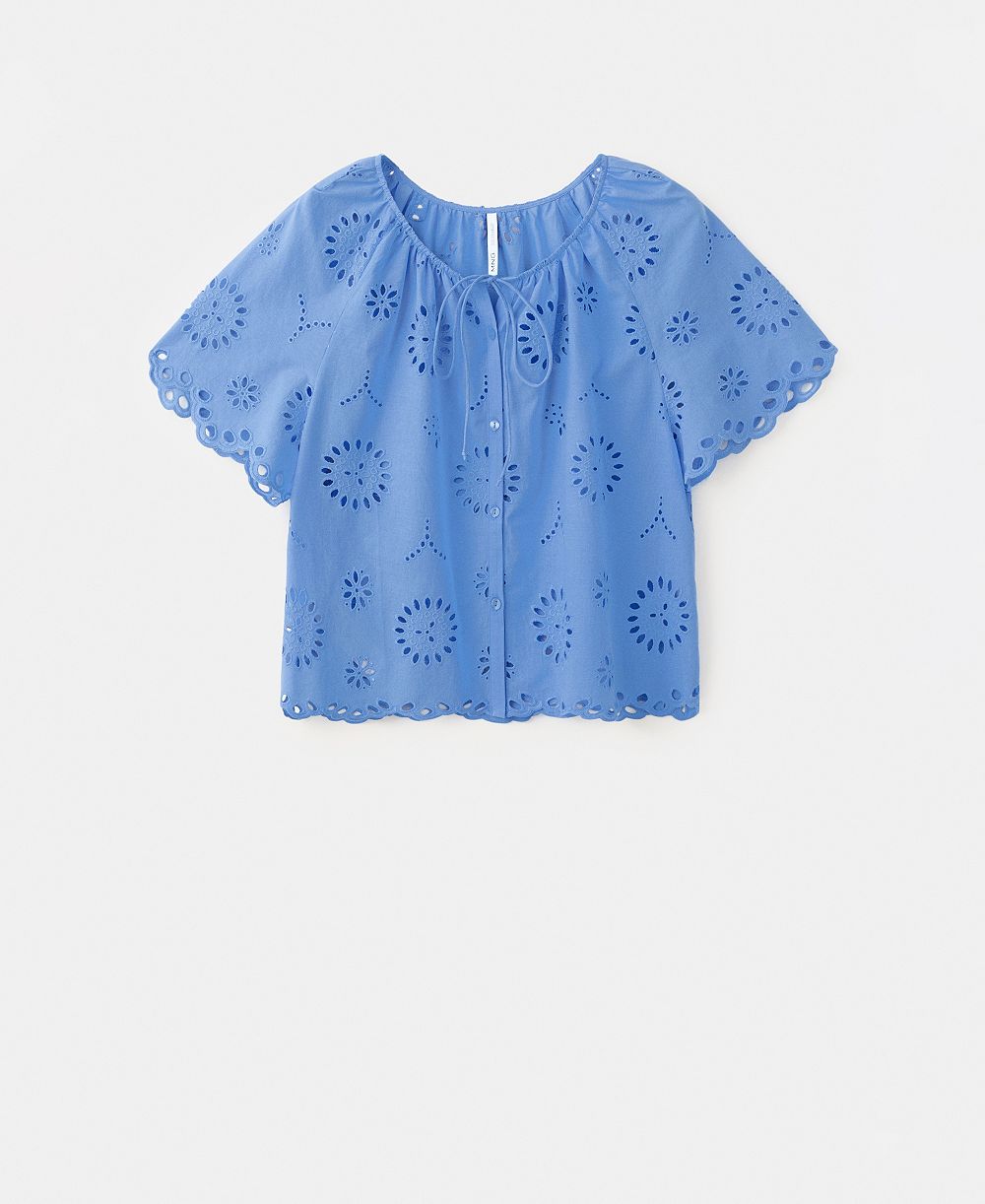 Блузка Mango Women's 100% Cotton с вышивкой