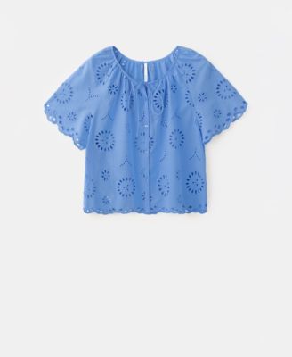 Блузка Mango Women's 100% Cotton с вышивкой