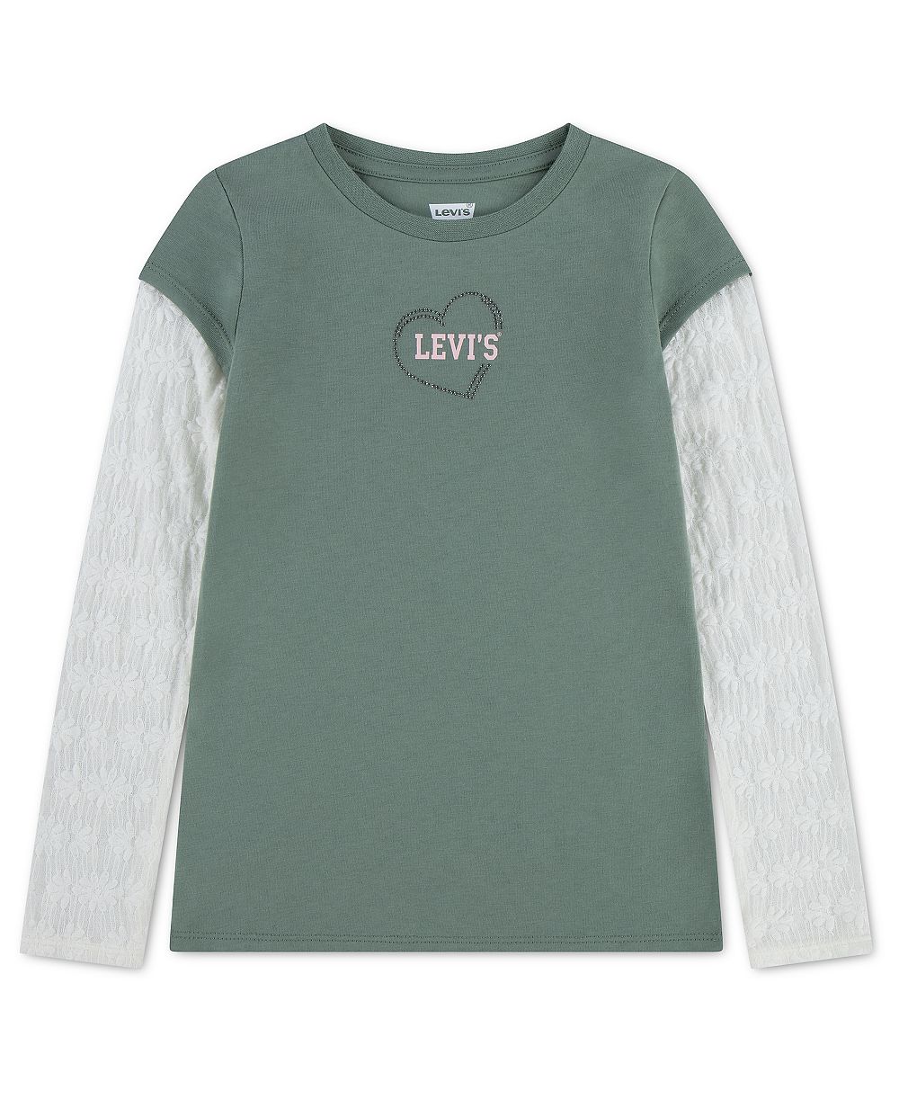 Levi's Футболка из трикотажа с длинным рукавом для девочек 7-16