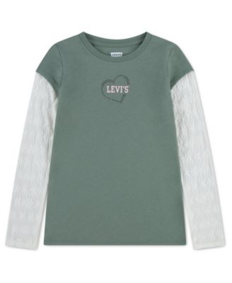 Levi's Girls' 7-16 Twofer Long-Sleeve Knit T-Shirt