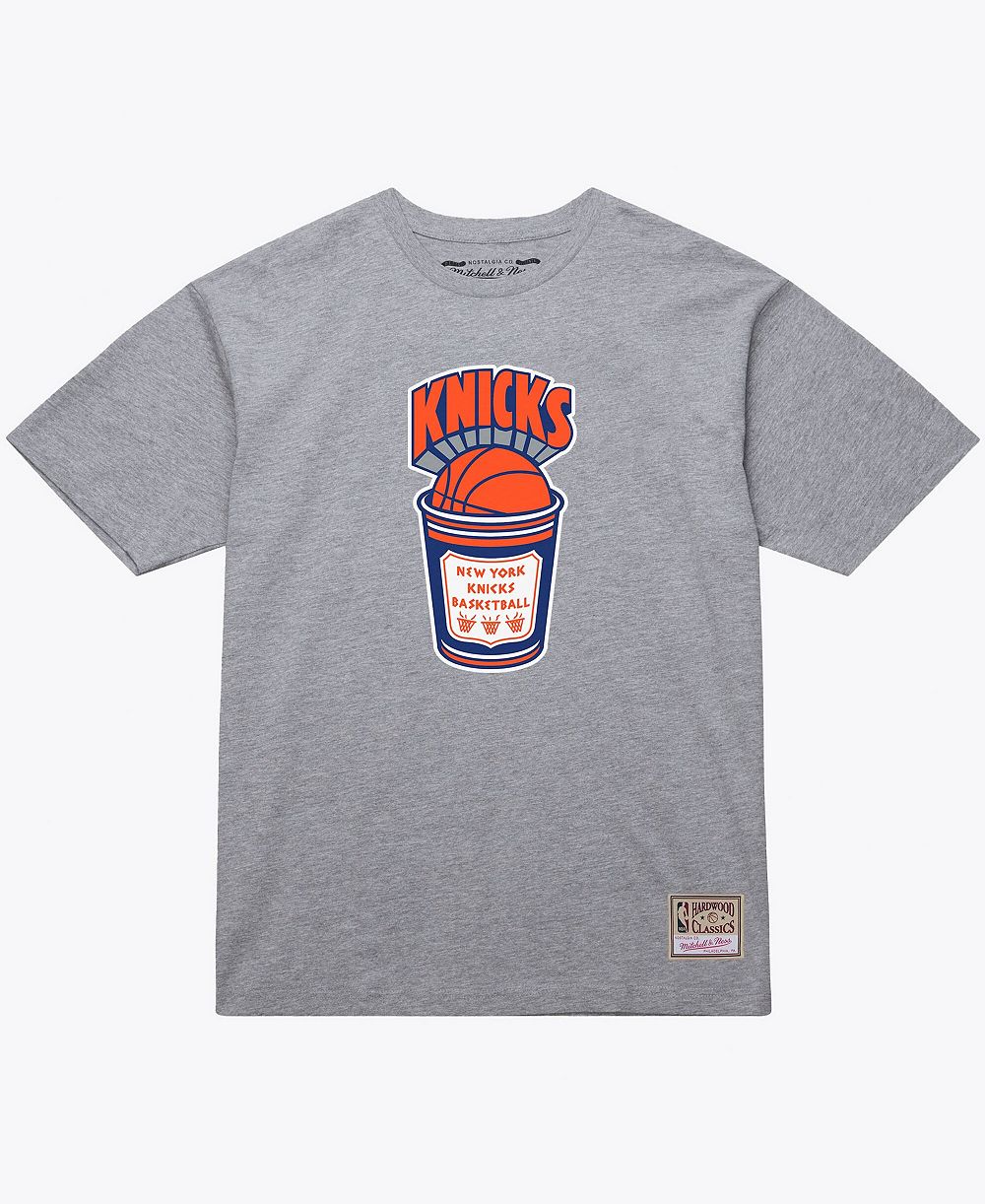 Мужская серая футболка Mitchell Ness New York Knicks Coffee Cup