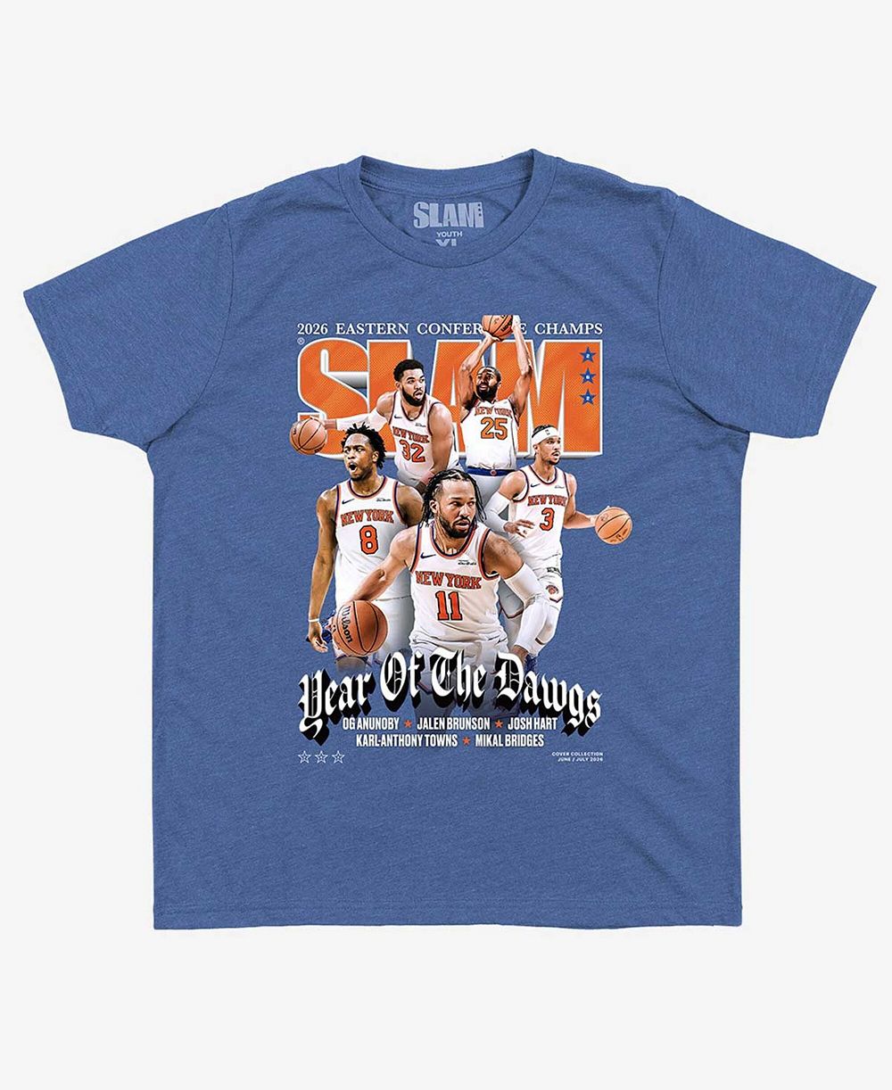 Детская футболка Slam Blue New York Knicks 2026 NBA Eastern Conference Champions Cover