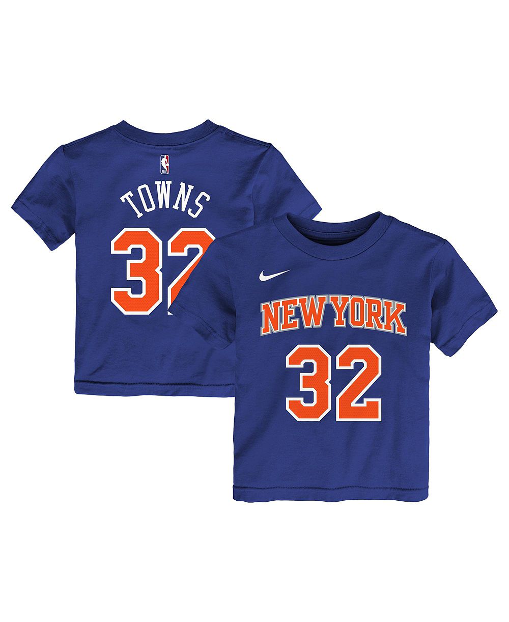 Детская футболка Nike Toddler Karl-Anthony Towns Blue New York Knicks Icon Name & Number