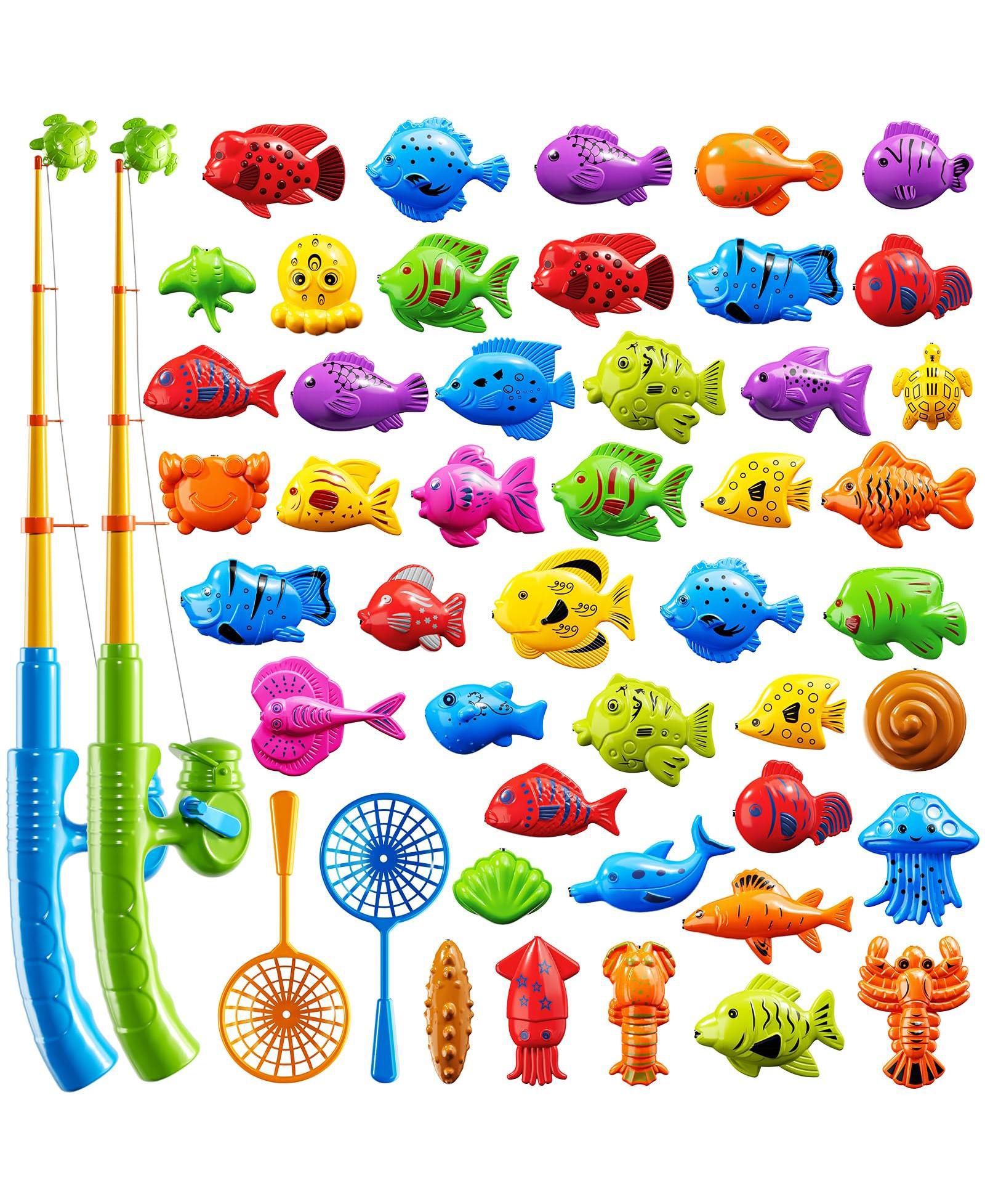 GNUADZ Набор игрушечных удочек с магнитом Magnetic Fishing Toy Rod Set Floating Fish Pool Bath Water Game