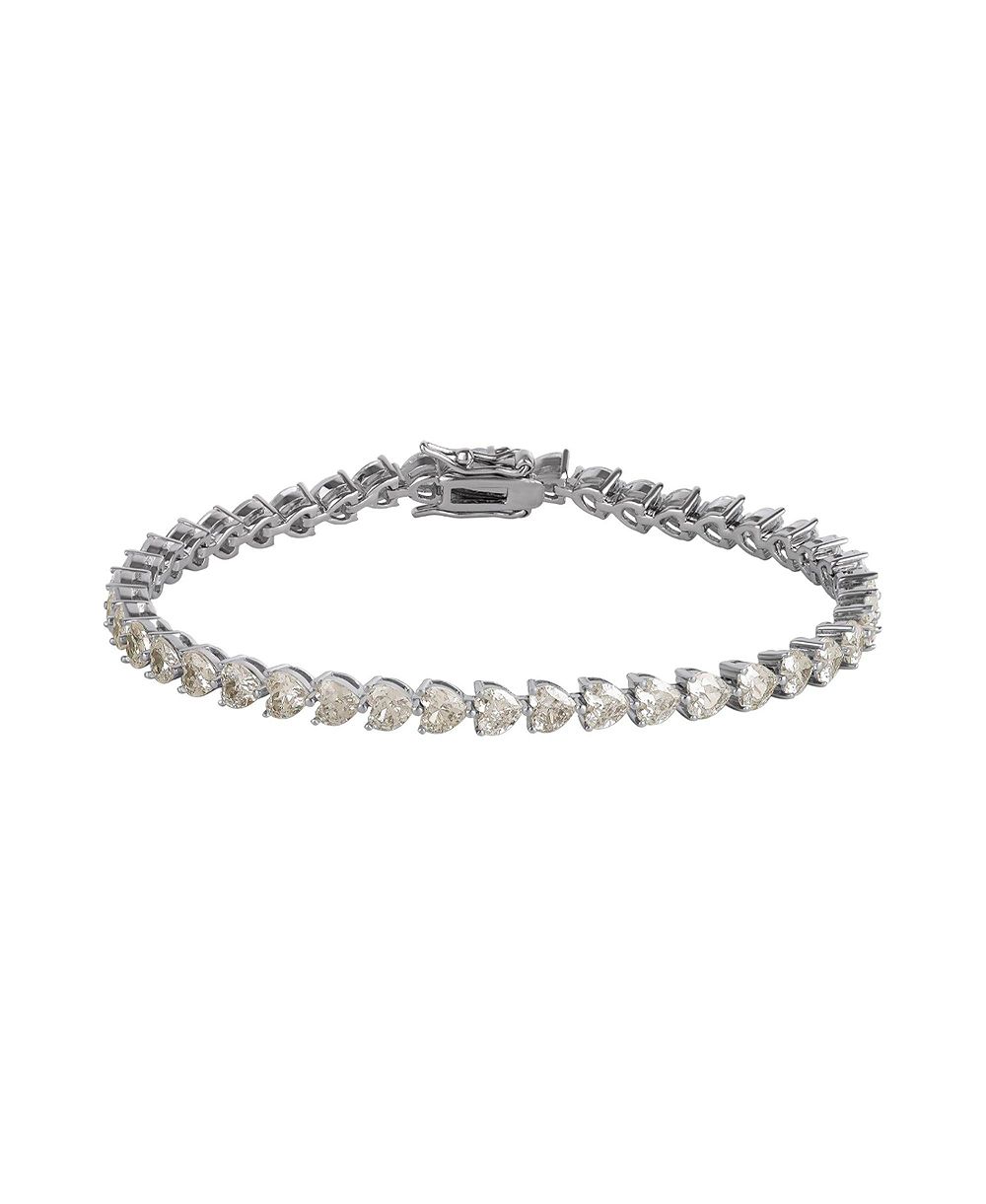 Spero London Heart Tennis Bracelet Sterling Silver