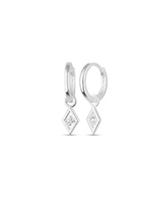 Серьги Spero London Sterling Silver Rhombus Pave Spike Drop