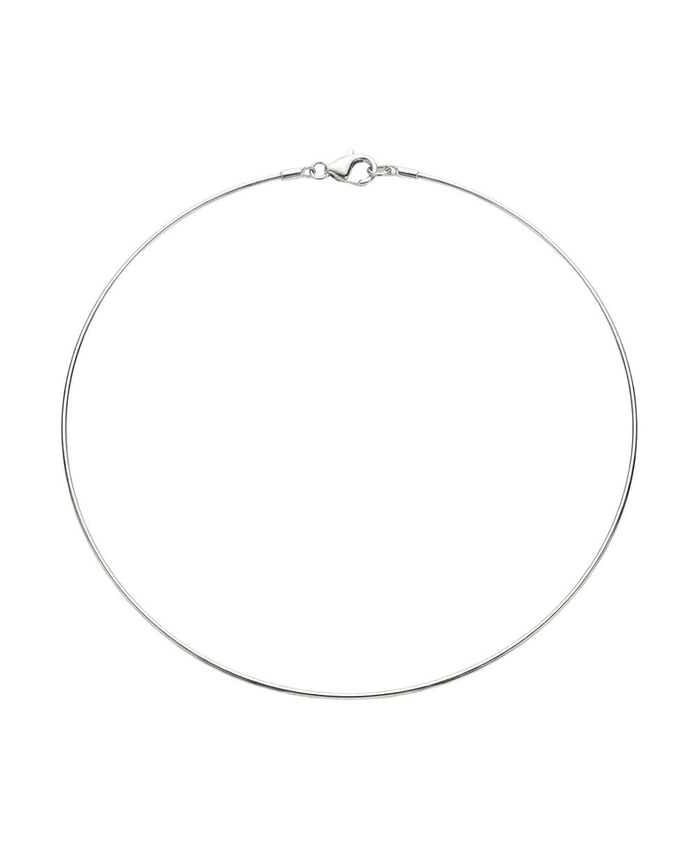 Sterling Silver Rigid Fine Chain Choker Necklace