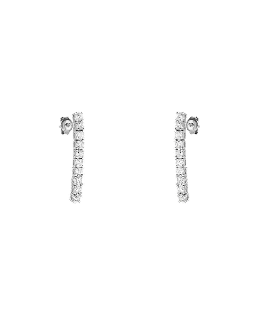 Spero London Sterling Silver Long Tennis Earring Pair