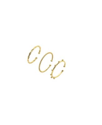 Spero London Women's Skinny Layering Adjustable Ring Set