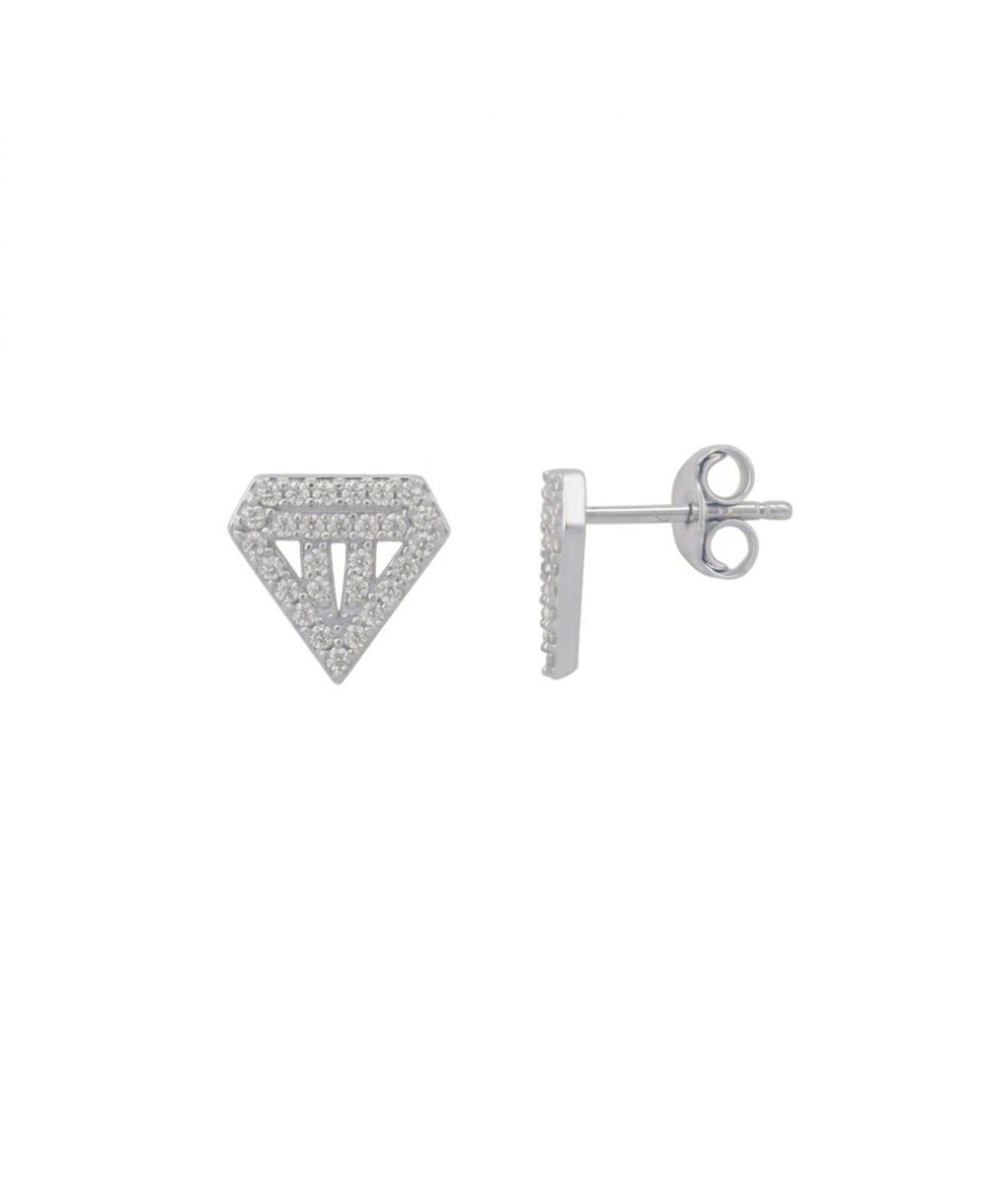 Spero London Sterling Silver Diamond Stud Earring
