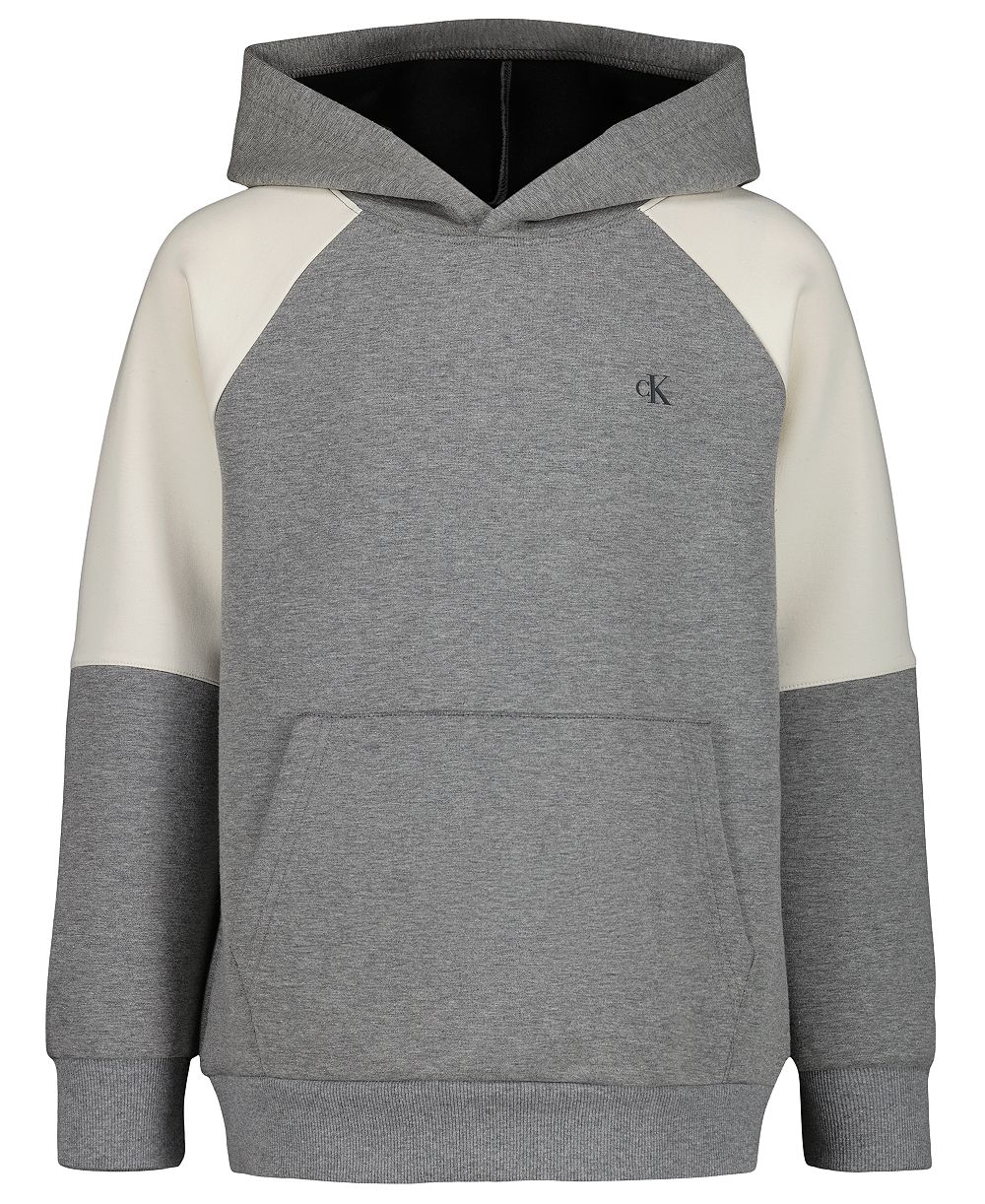 Calvin Klein Big Boys Colorblock Raglan Fleece Hoodie, Created for Macy's