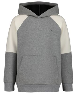 Calvin Klein Big Boys Colorblock Raglan Fleece Hoodie, Created for Macy's