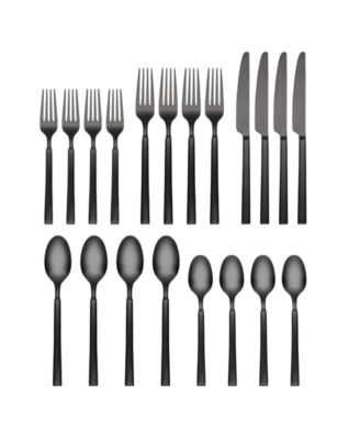 Cambridge Silversmiths Gailann Black Satin 20-Piece Flatware Set
