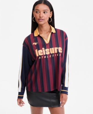 Bar III Women's Leisure Athletics Graphic Long-Sleeve Jersey, Macy's Exclusive