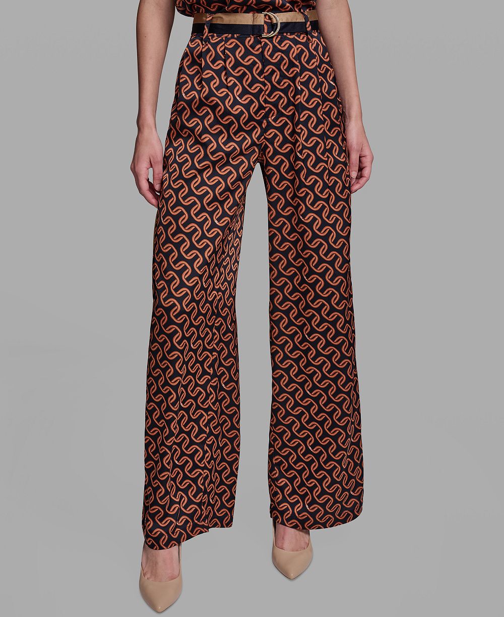 Женские брюки KARL LAGERFELD PARIS Women's Polka-Dot Satin Straight-Leg