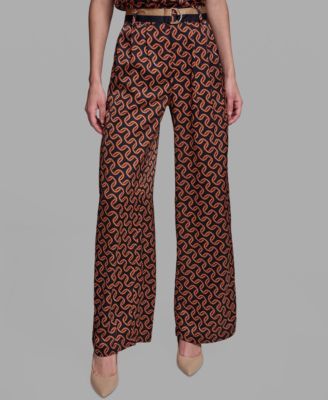 Женские брюки KARL LAGERFELD PARIS Women's Polka-Dot Satin Straight-Leg
