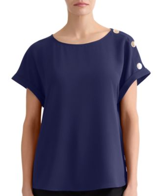 Jones New York Plus Size Short-Sleeve Round Neck Top