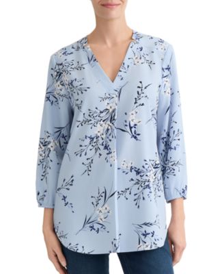 Jones New York Plus Size Printed V-Neck Top
