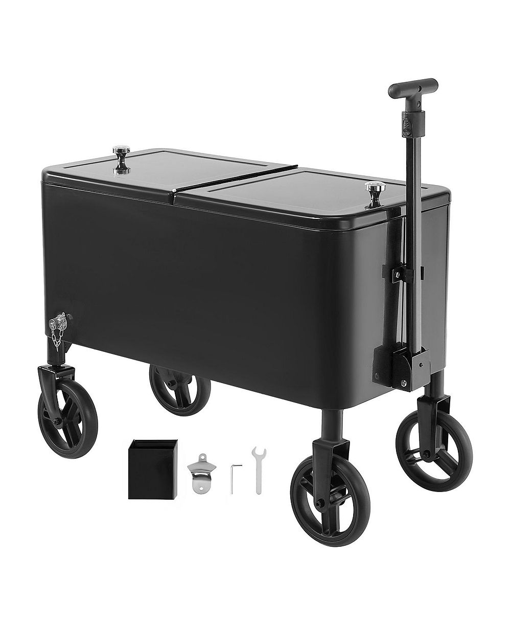 Переносной холодильник COZITO 80 Quart с телескопической ручкой и колесиками