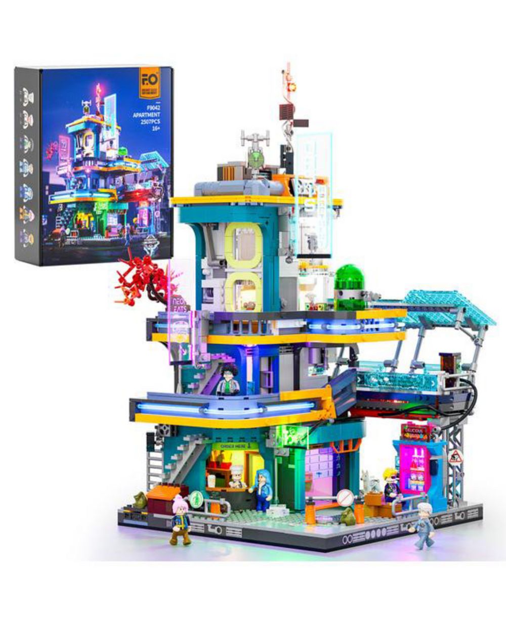 Lumibricks Набор конструктора Future City Modular Cyberpunk Mansion, 2524 детали