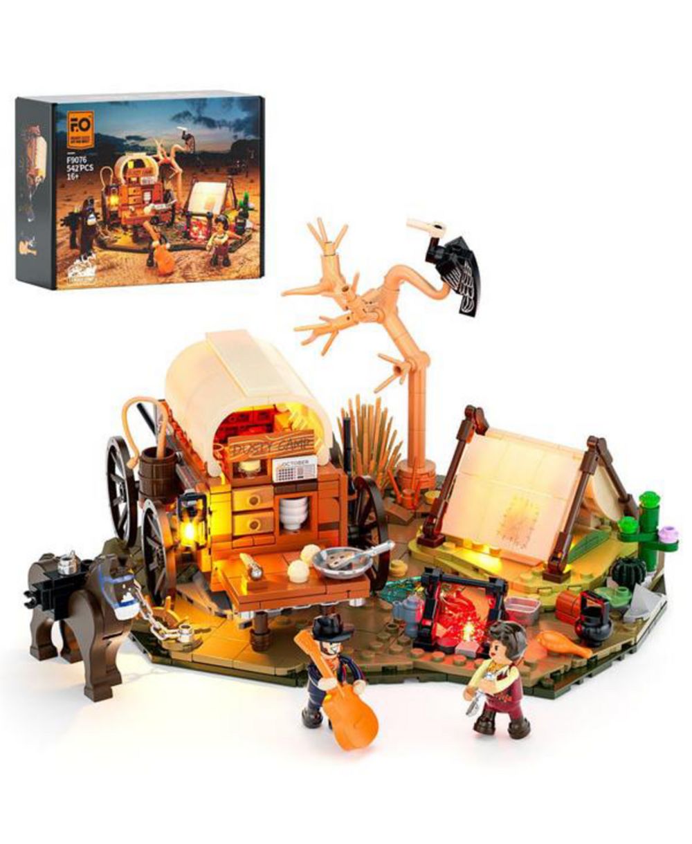 Набор конструктор Lumibricks Cowboy Camp: убежище Дикого Запада и повозка, 542 детали