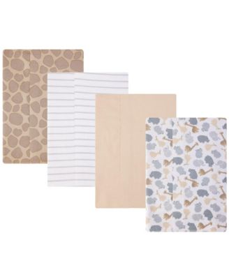 Пеленки для срыгивания Hudson Baby Infant Cotton Poly Flannel, Safari Friends, 4 шт.