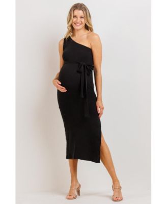 Женское платье Hello Miz Maternity Ribbed One Shoulder Bodycon Midi