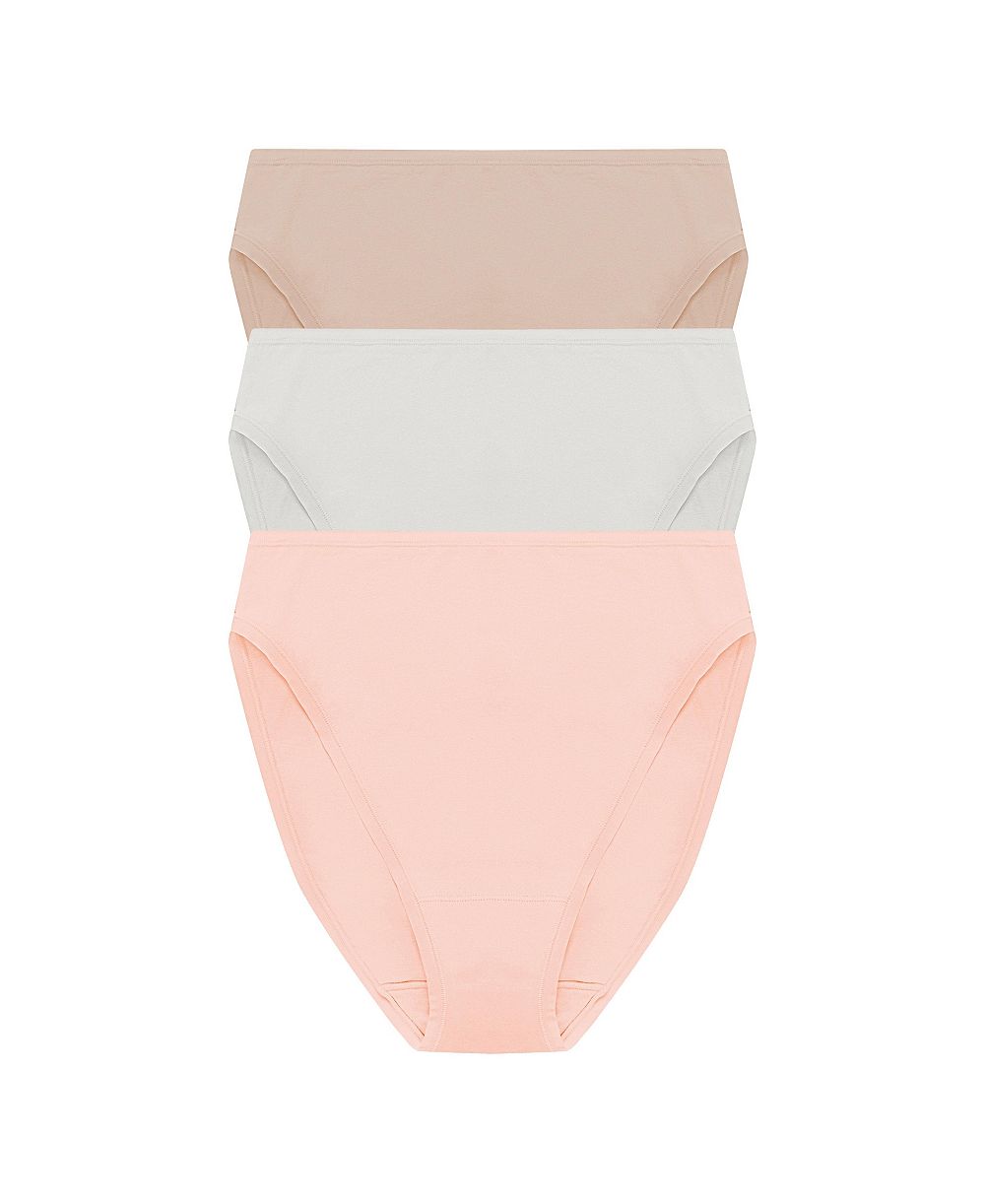 Набор женских хлопковых трусиков Natori Bliss Bare, высокий вырез, 3 шт.