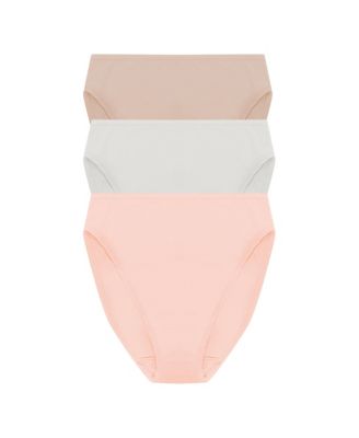 Natori Women's Bliss Bare Cotton High Cut Brief 3-Pack