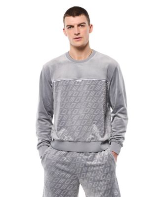 Sergio Tacchini Men's Bandiera Debossed Velour Crewneck