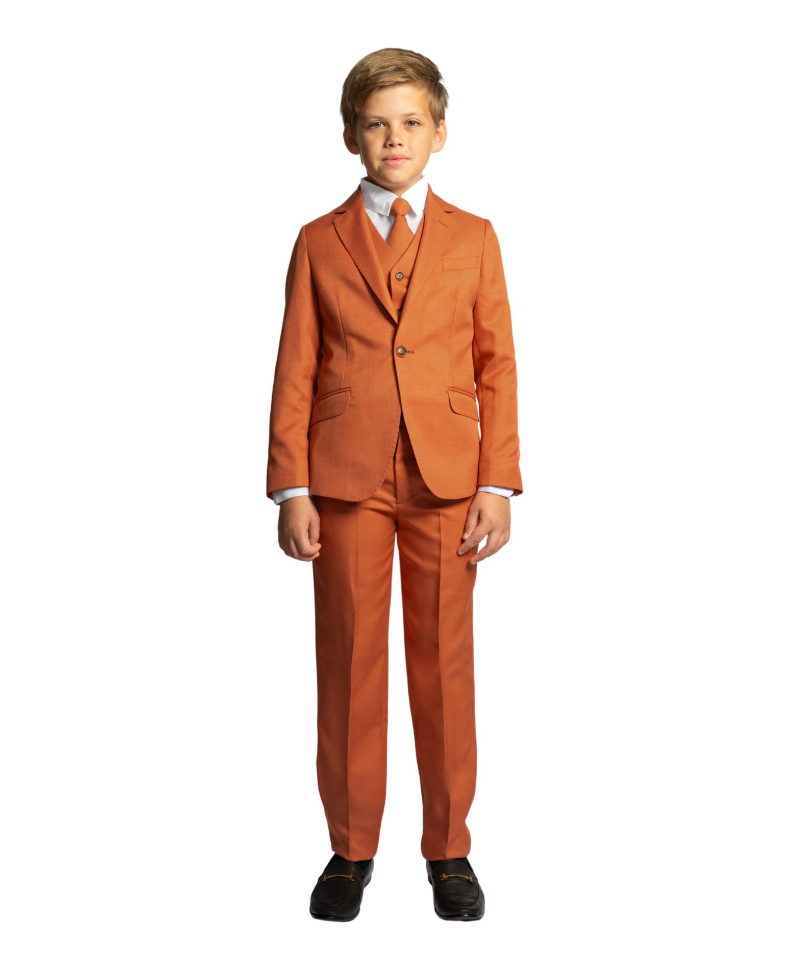 Peanut Butter Collection Big Boys Osiris Slim Fit 5-Piece Shirt, Tie, Jacket, Vest and Pants Suit Set