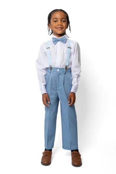 Детский комплект Peanut Butter Collection Little Boys Barn Safari Linen 4-Piece Shirt, Bowtie, Suspenders and Pants
