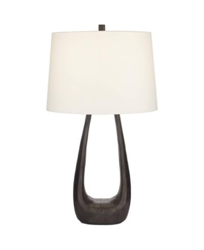 Possini Euro Design Настольная лампа Mid Century Modern с открытым основанием, Black Finish