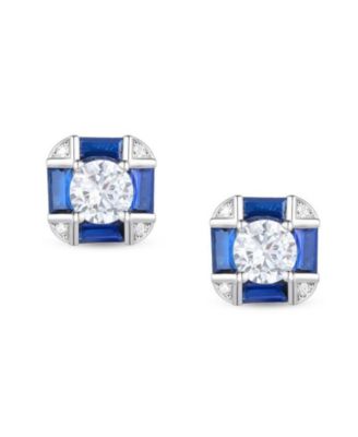 Rachel Glauber Dainty Gold Plated Vintage CZ Cushion Earrings