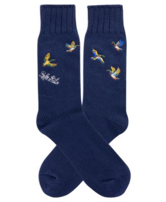 Polo Ralph Lauren Men's Embroidered Novelty Cotton-Blend Crew Socks with Reinforced Heel and Toe