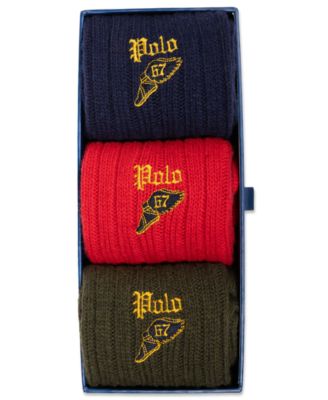 Набор мужских носков Polo Ralph Lauren из смеси шерсти ягненка, 3 пары