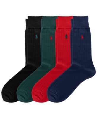 Мужские ребристые носки Polo Ralph Lauren Men's Merino Wool-Blend, 4 пары